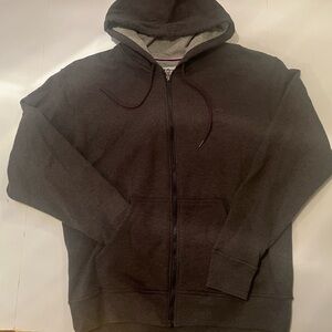 Classic Champion Zip Up Sweatshirt, Dark Gray, Sized Large
